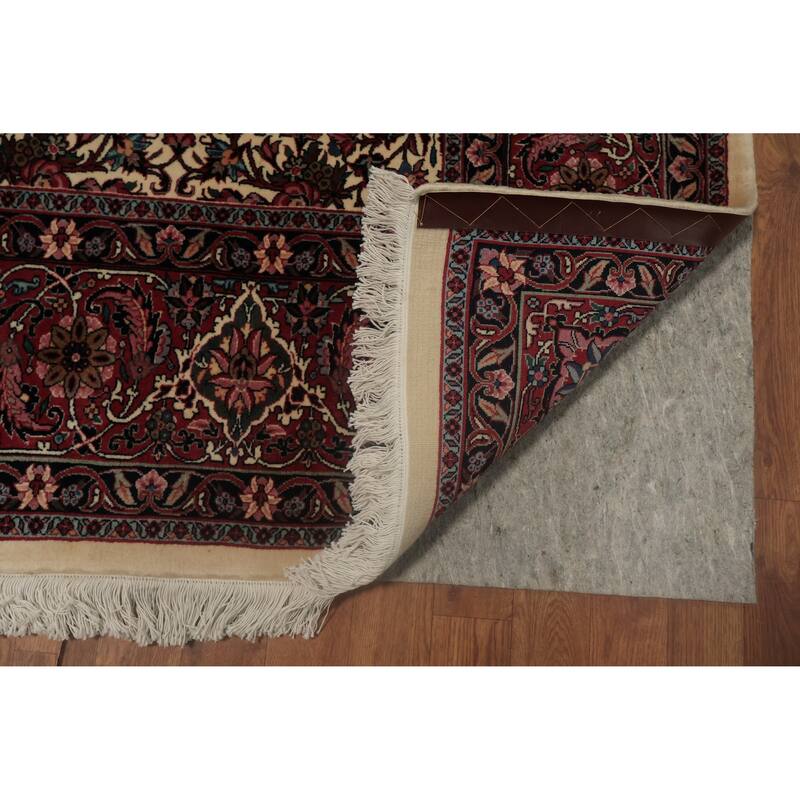 Hand Knotted Oriental 100% Wool Carpet Traditional All-Over Beige & Ivories Bidjar Area Rug - 13' 5'' X 9' 10''