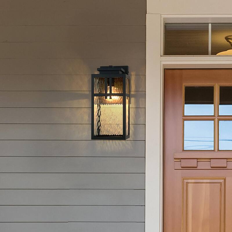 Hunter Aspenbrook Outdoor WeatherMax Wall Light - Modern, Mission - Porch, Patio, Garage - Wet Rated! - 17" - Matte Black