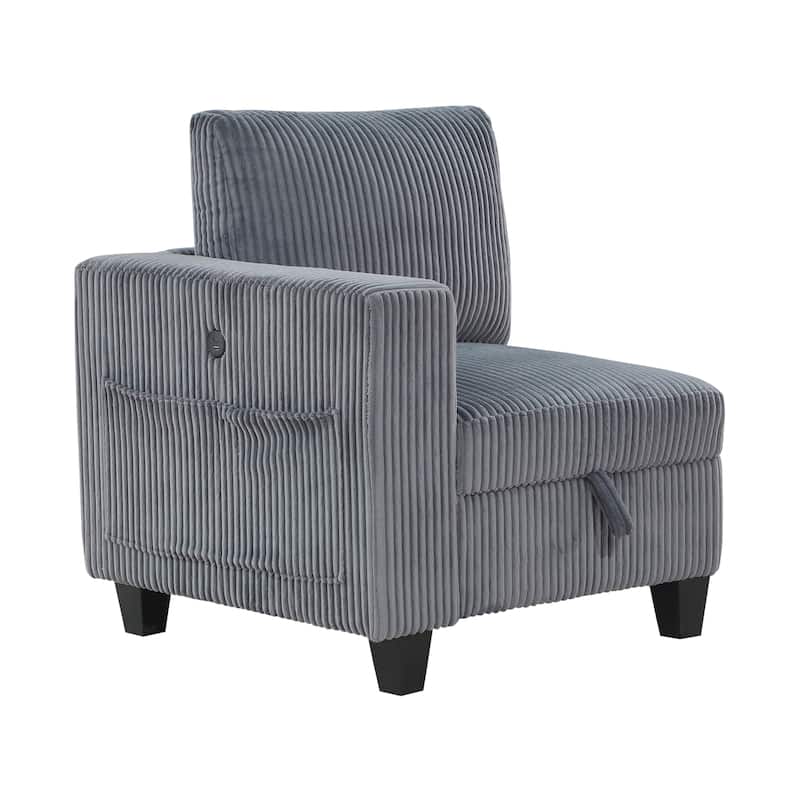 Kenlis Corduroy Living Room Loveseat with Storage
