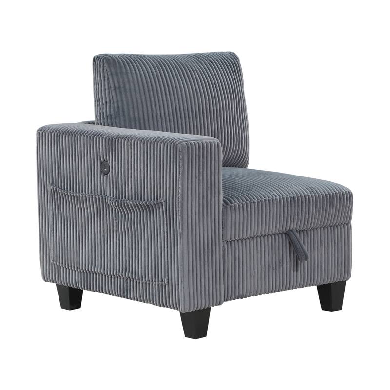 Kenlis Corduroy Living Room Sofa with Storage