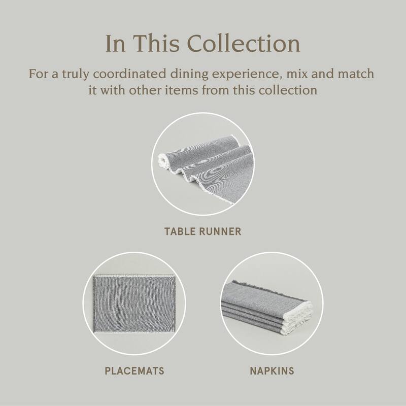 over&back Woven Frayed Chambray Cotton Cloth Napkins - Machine Washable - Set of 4
