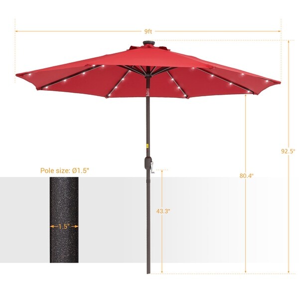 BONOSUKI LED Patio 9Ft Market Umbrella,Outside Deck Table BONOSUKI LED Patio 9Ft Market Umbrella,Outside Deck Table
