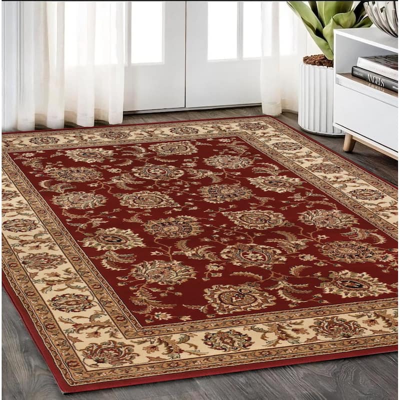 HomeRoots Oriental Traditional Runner Area Rug - Brown/Red - 92.52 in. x 62.99 in.  x 0.43 in. - Rectangle