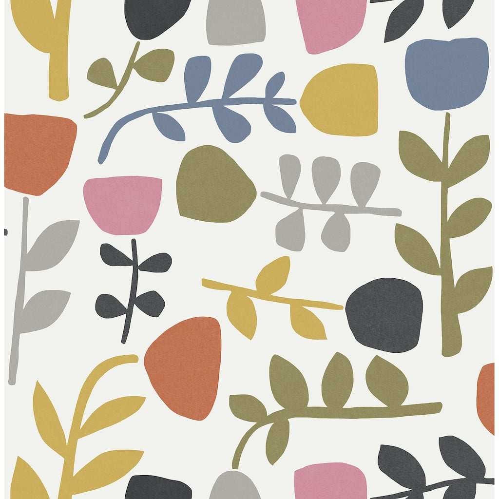 A-Street Prints Juni Multicolor Abstract Tulips Wallpaper