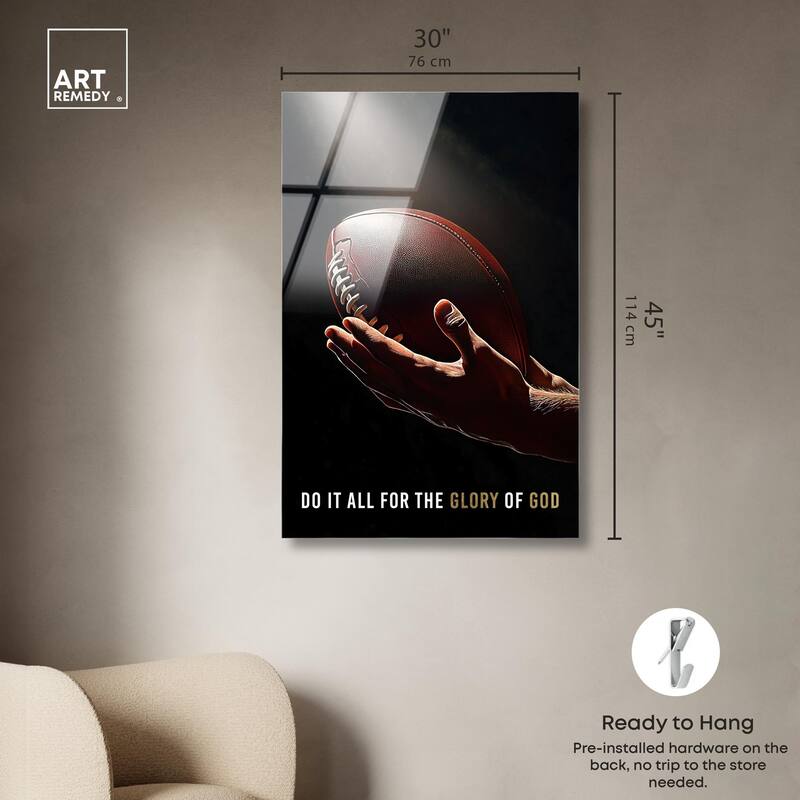 Glory of God Football Acrylic by Art Remedy, Ready to Hang