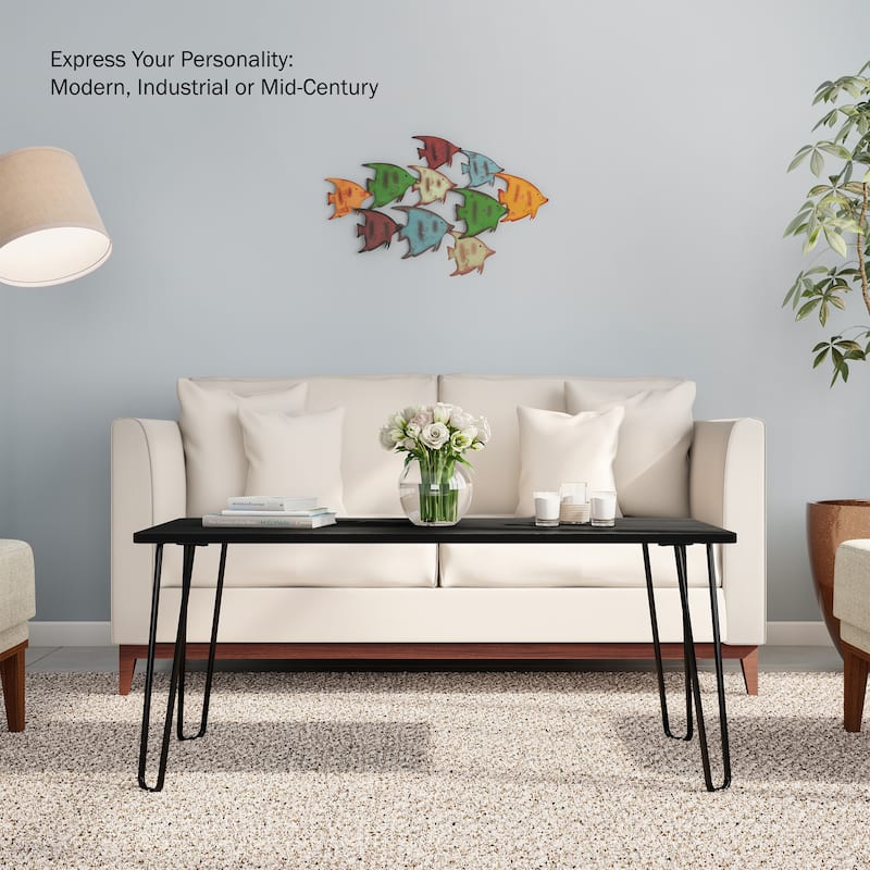 Lavish Home Modern Coffee Table with Hairpin Legs