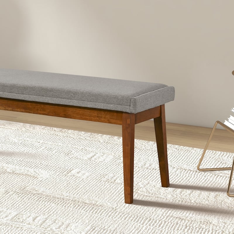 EvoSeat 56" Wide Solid Wood Fabric Upholstered Dining Bench