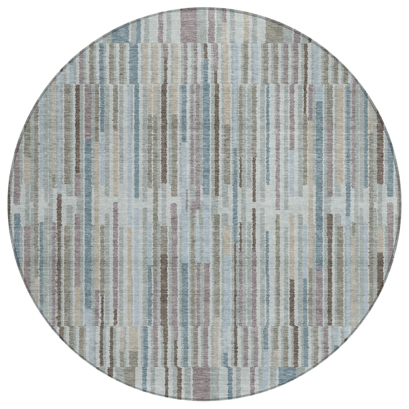HomeRoots Striped Transitional Rectangle Outdoor Rug