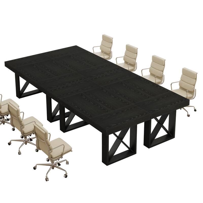 63-Inch Long Wood Conference Table, Simple Meeting Desk for Home Office & Small Team Gatherings