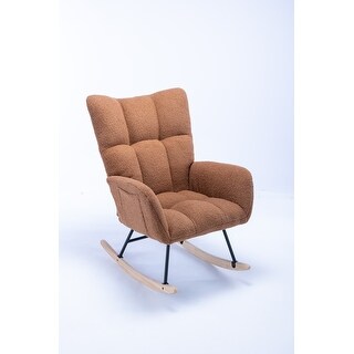 Rocking Chair Teddy Velvet Fabric Rocking Chair - Bed Bath & Beyond ...
