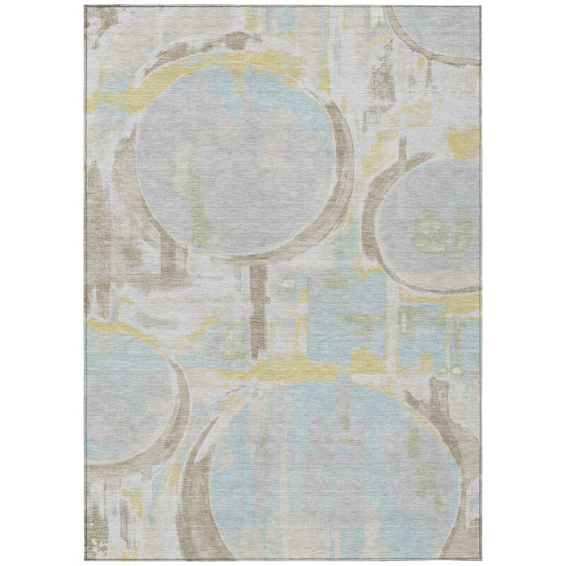 Machine Washable Indoor/ Outdoor Modern Erie Chantille Rug