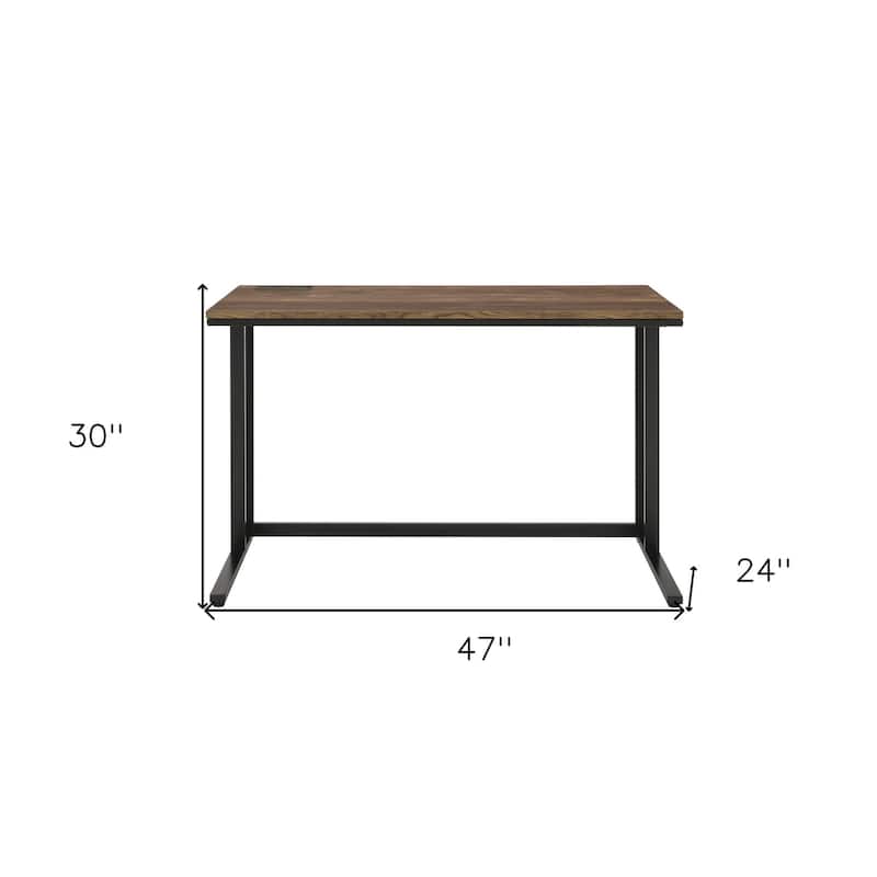 47" Brown and Black Writing Desk