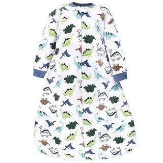 Hudson Baby Infant Boy Premium Quilted Long Sleeve Sleeping Bag and Wearable Blanket, Dinosaurs