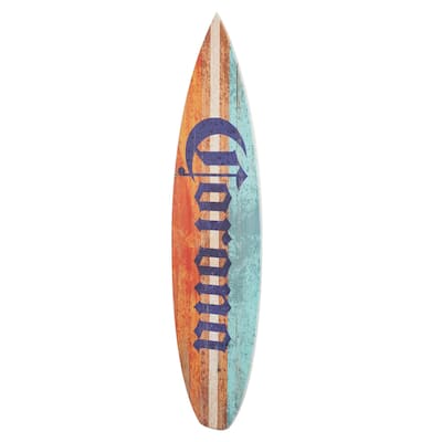 Licensed Corona Color Wood Tones Surfboard Plaque Wall Sign - 60"x15"