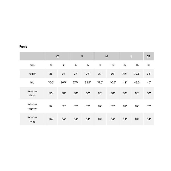 waist size for womens size 8 pants