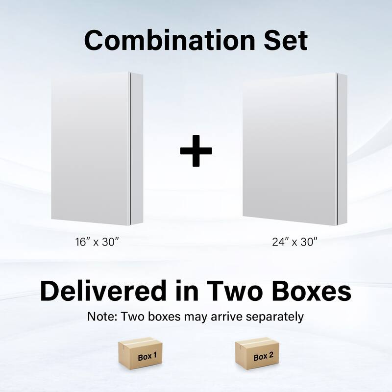 40''W X 30''H Recessed Or Surface Wall Mount Bathroom Medicine Cabinet With Adjustable Glass Shelves