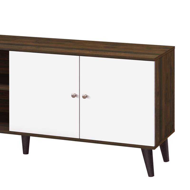 Amidon TV Stand for TVs up to 63", with 2 Storage Shelves& 1 Cabinet, Modern Entertainment Centre for TV in Living Room