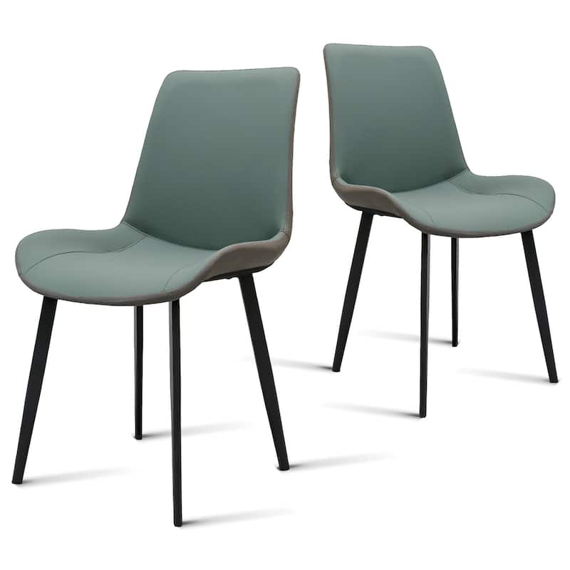 Dark Green Padded Chair khaki Side Chair Set of 2 Dining Chair Vanity Chair Accent Chair Reception Chair with Metal Legs