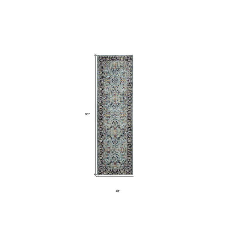 Hupu Power Loomed Distressed Abstract Floral Traditional Non Skid Area Rug By HomeRoots - 96' X '28' X '0.5