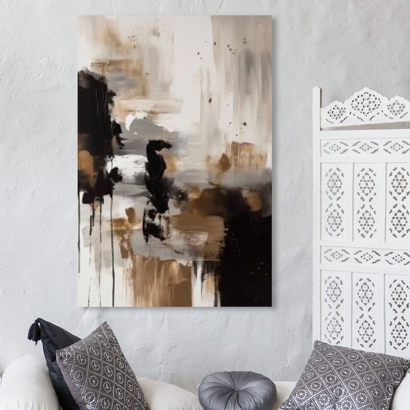 Wynwood Studio Abstract The Knight Jumps Over Black and Modern & Contemporary Wall Art Canvas Print - 45 x 30