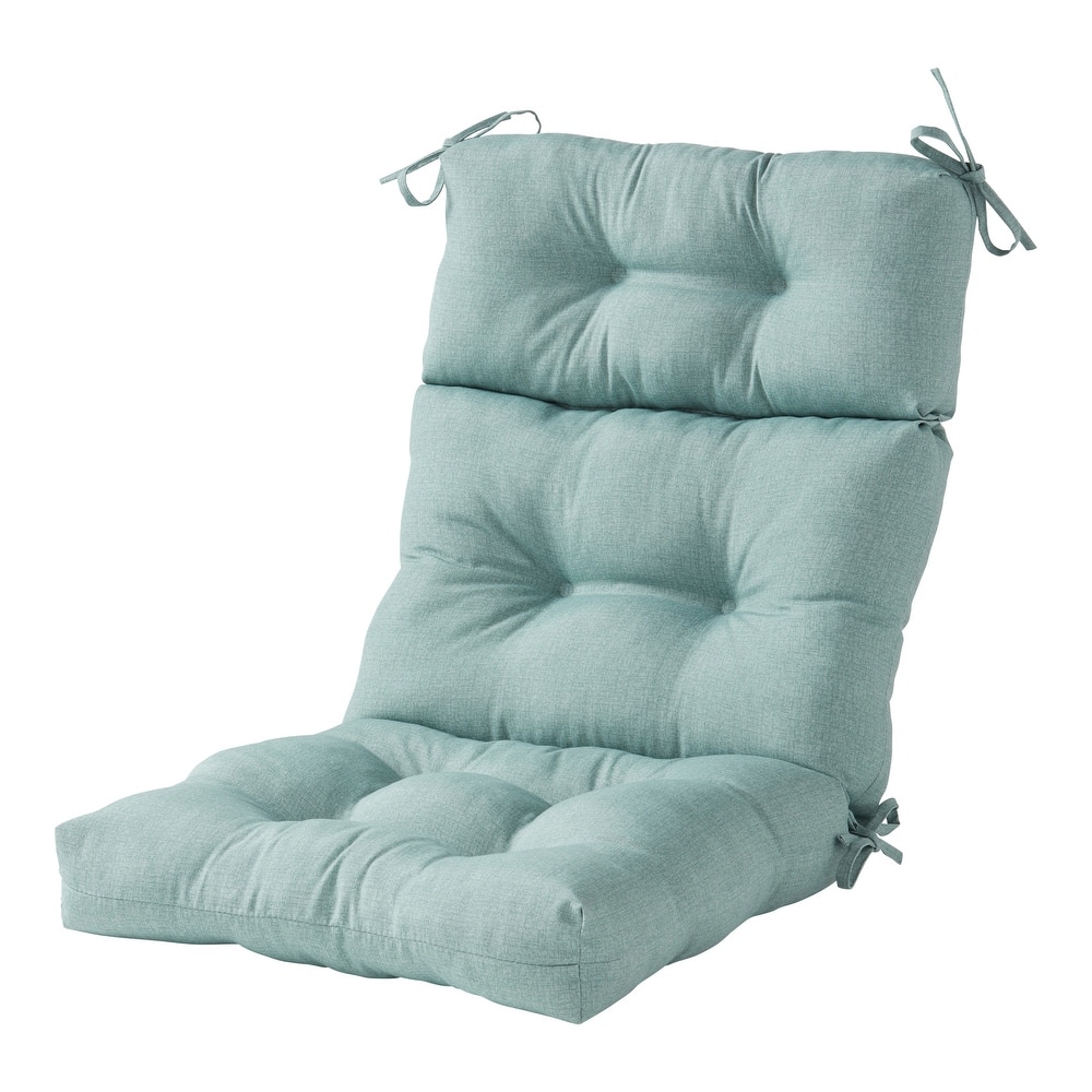 Solid Heathered 44x22-inch Outdoor High-Back Chair Cushion (Cushion Only)