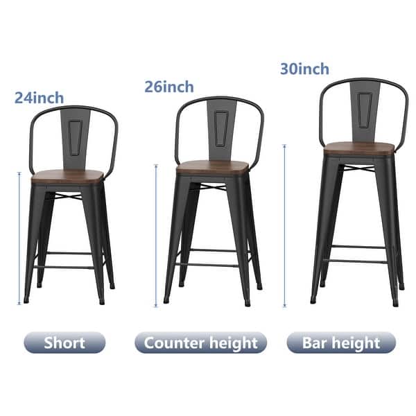 dimension image slide 1 of 9, Andeworld farmhouse bar stools ,counter height bar stools set of 4 - Set of 4