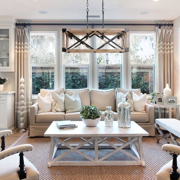 Shop Farmhouse Lighting Wooden Chandelier With 5 4 Lights For
