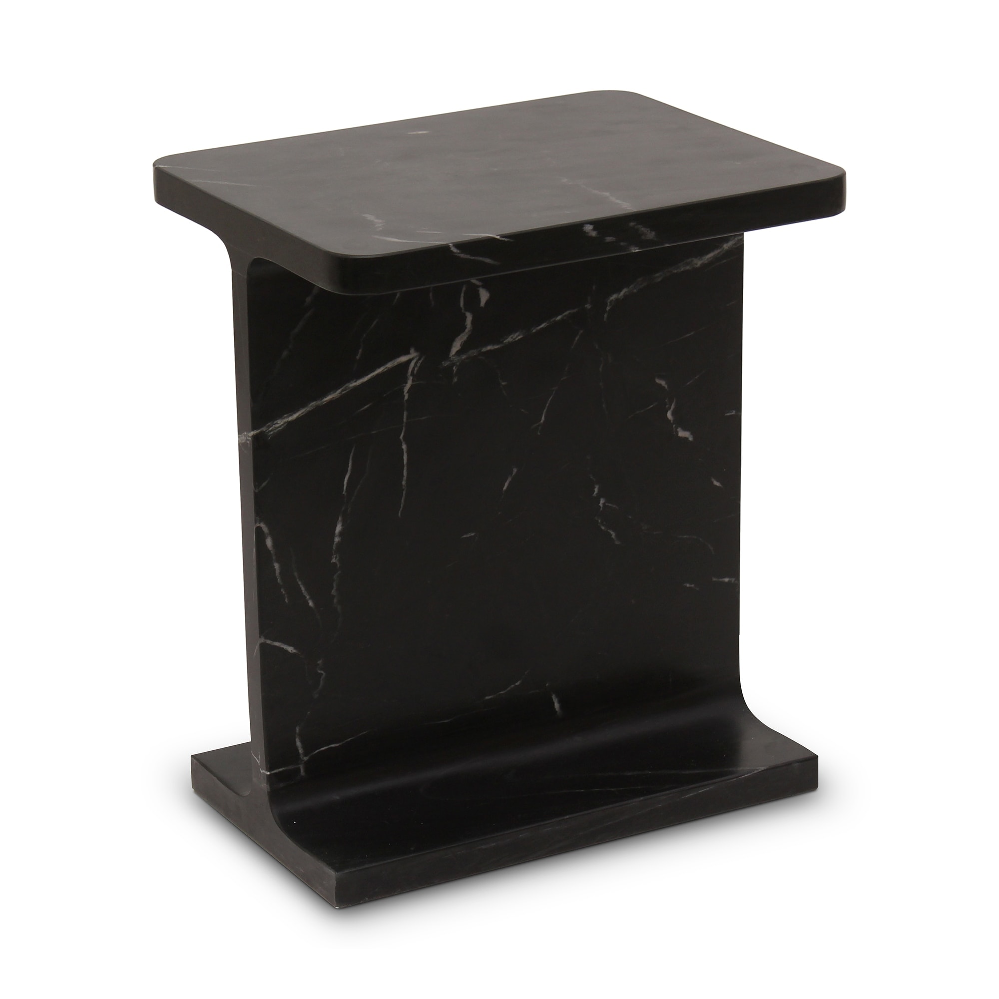 Aurelle Home Modern Solid Marble I-Beam Accent Table