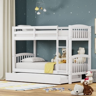 Arca Wood Twin Over Twin Bunk Bed and Trundle