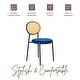 preview thumbnail 65 of 92, Leisuremod Euston Modern Velvet/Leather Dining Chair - Minimalist Wicker Back Accent Chair for Home Living Room & Kitchen