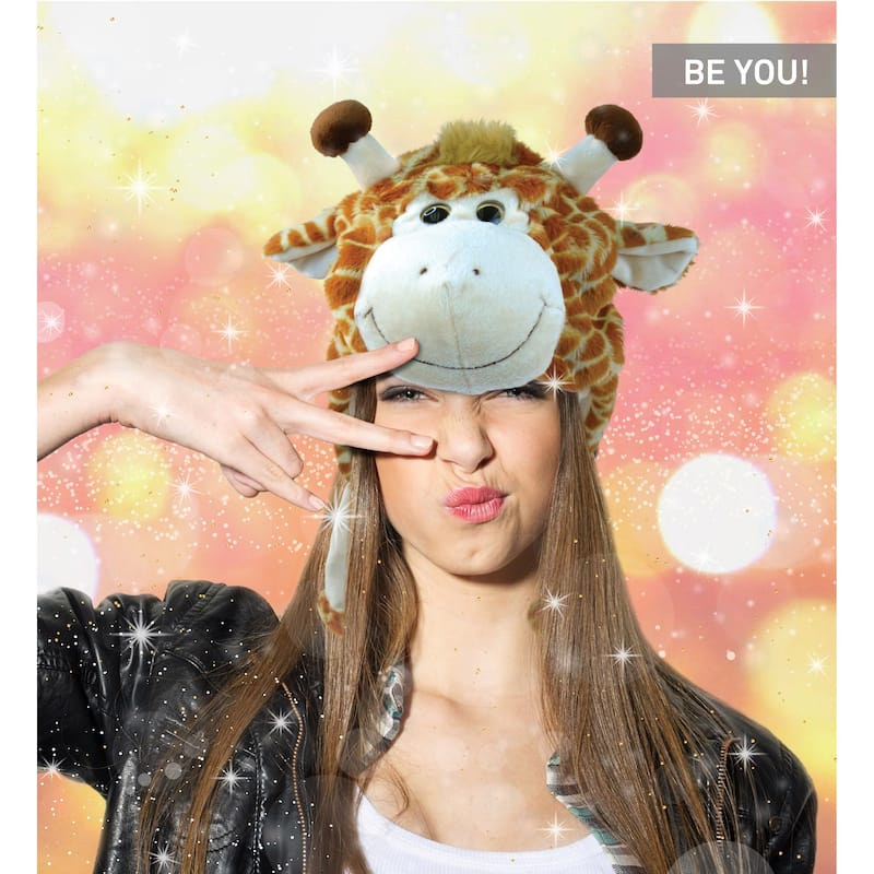 DolliBu Zoo Animal Plush Hat Set of 4 – Warm Hat with Ear Flaps - One Size