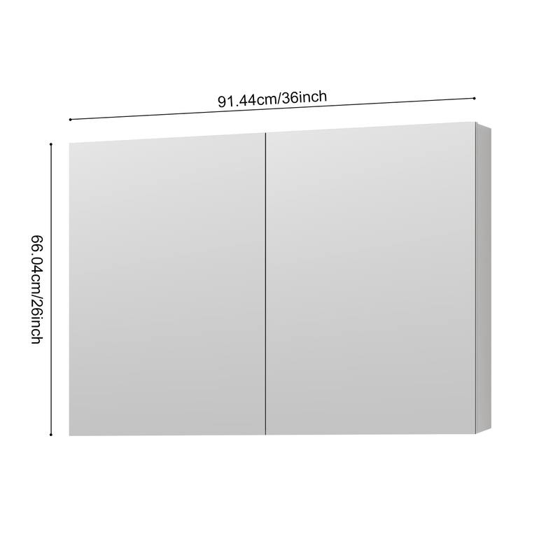 Wall Mounted Bathroom Medicine Cabinet with HD Mirror, Recessed or Surface Mount, Storage for Cosmetics & Personal Care