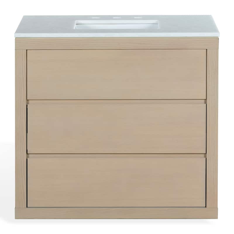 SAFAVIEH Couture Clairebeth Vanity - 48"W x 22"D x 34"H - Natural/White