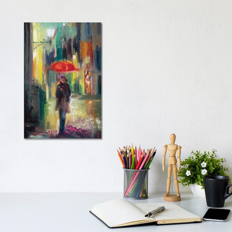 iCanvas "Red Umbrella" by Katharina Valeeva Canvas Print - 12x8x0.75