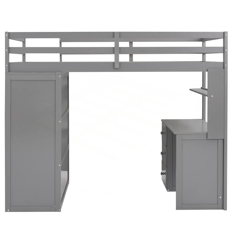 Versatile Twin Loft Bed with Multiple Functions for Space Optimization