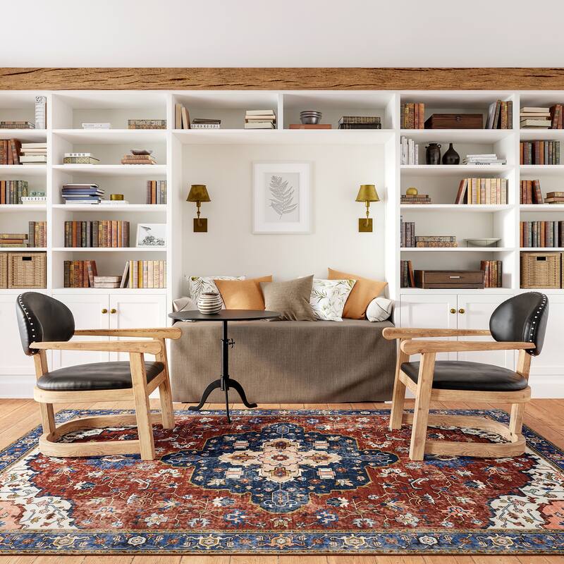 Amaryllis Medallion Machine Washable Area Rug