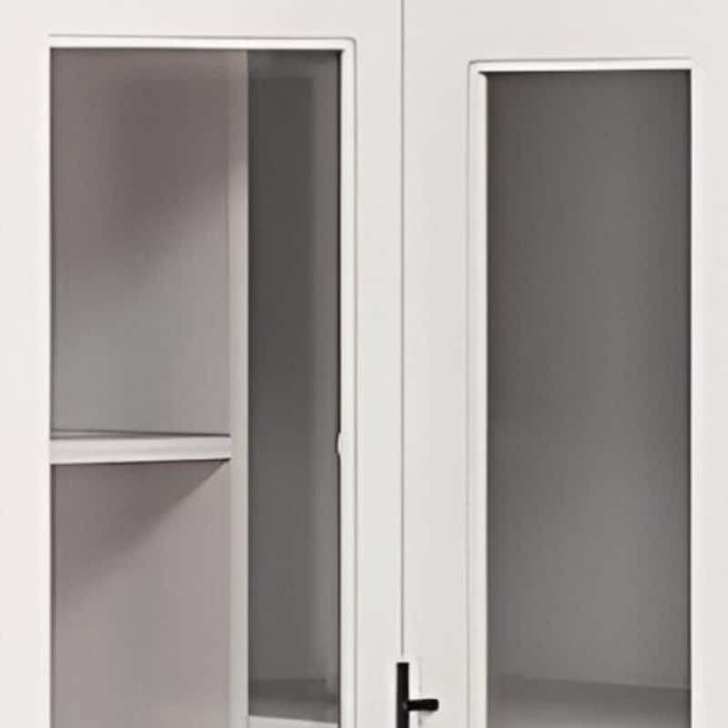 HomeRoots 71" White Wood Four Door Corner Combo Dresser