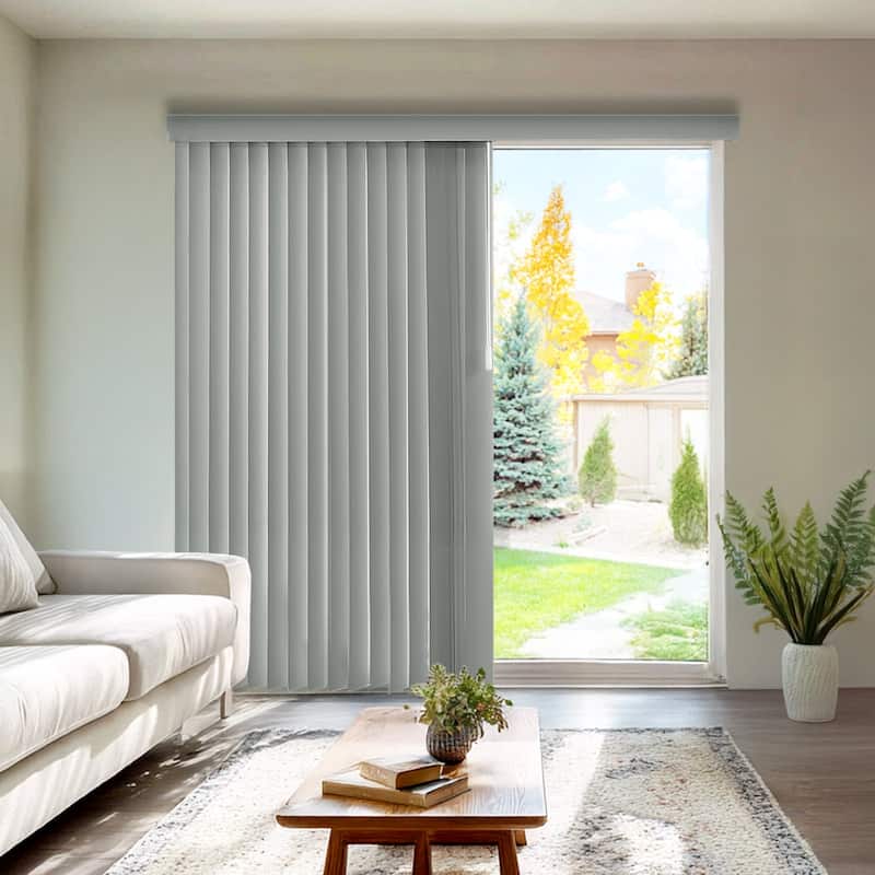 Cordless Vertical Blinds Oxford Alabaster - 78"W X 84"H - Grey