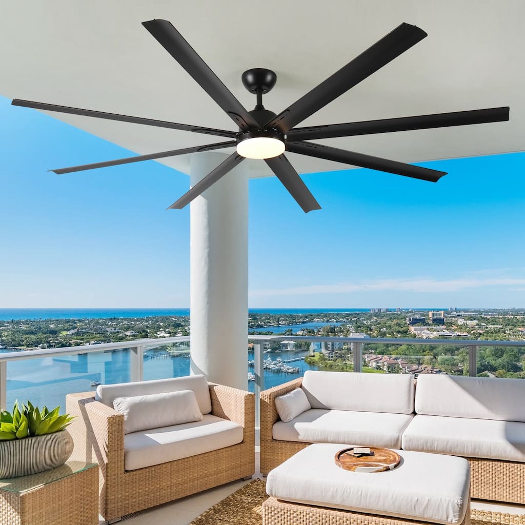 Modern Oversized Ceiling Fan Light with 3 Color Temperature Adjustments and Remote Control, DC Motor for Bedroom and Living Room