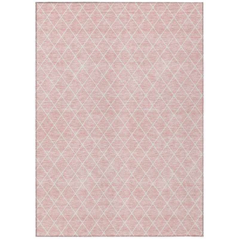 Machine Washable Indoor/ Outdoor Chantille Diamond Trellis Rug