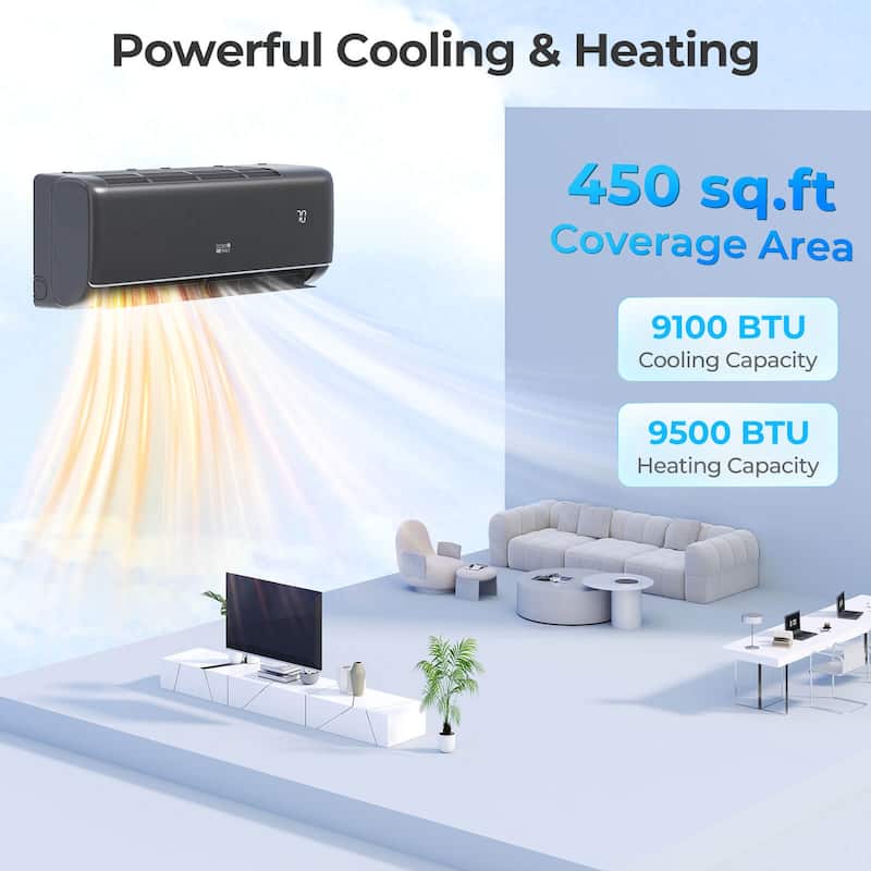 Costway 9100BTU Wifi Enabled Mini Split AC 20.5 SEER2115V Inverter Air