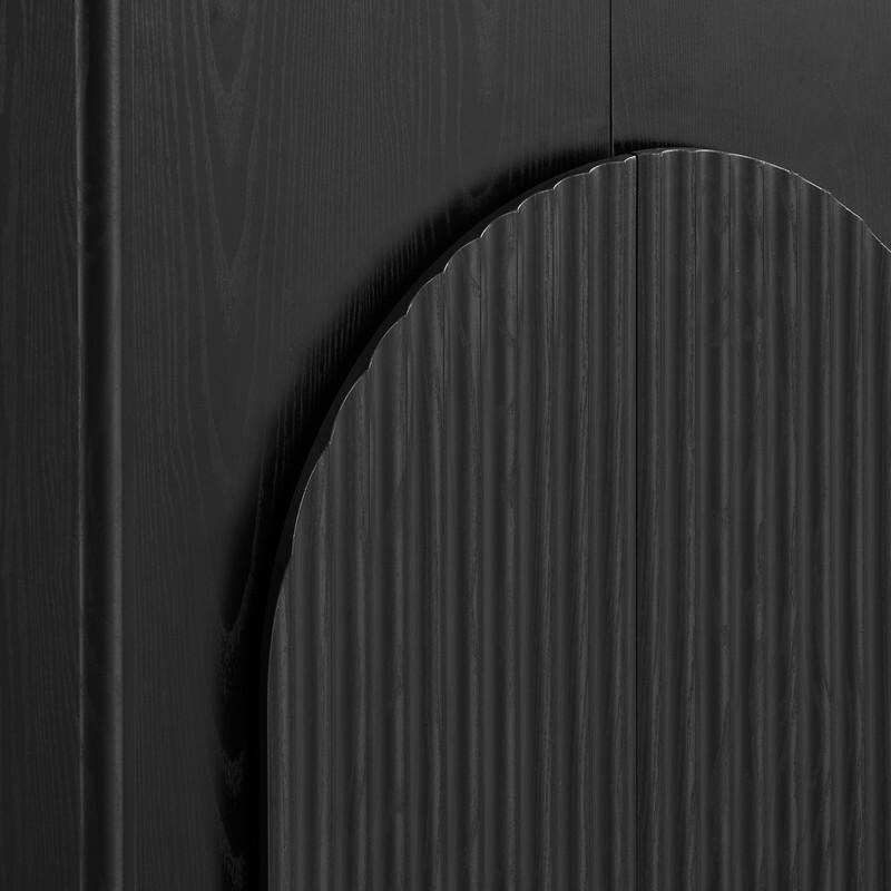 Spruce & Spring Modern Sideboard Buffet Cabinet with Wave Design