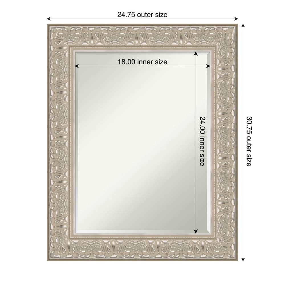 Luxe Half-Inch-Bevel Framed Bathroom Vanity Wall Mirror