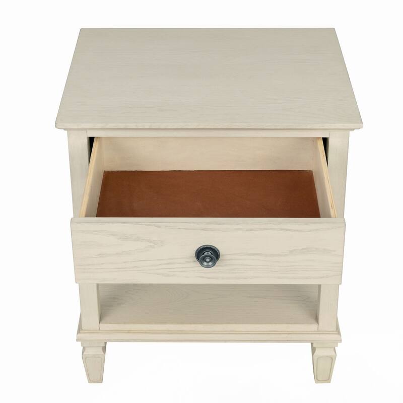 Victoria Bedside Table Antique Cream
