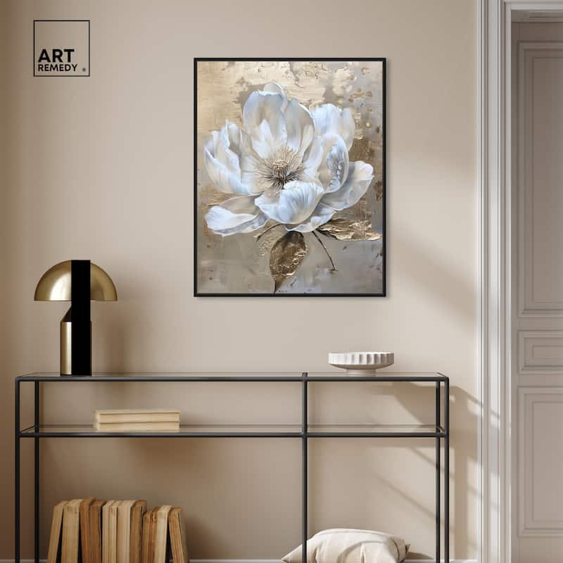 Art Remedy Athenas Flower Framed Floral Fine 1 Piece Canvas Wall Art