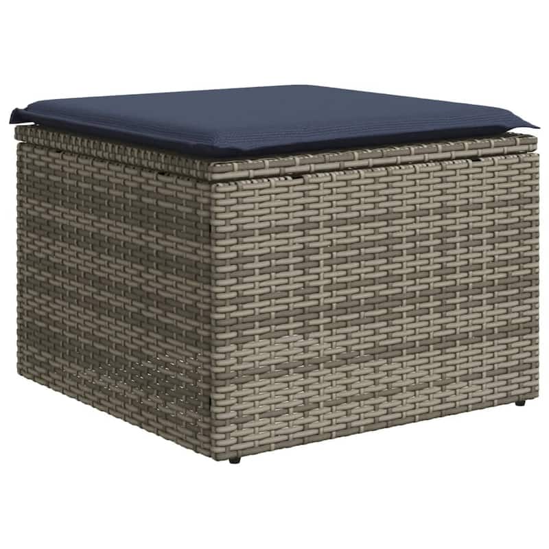 vidaXL 8 Piece Patio Sofa Set with Cushions Gray Poly Rattan