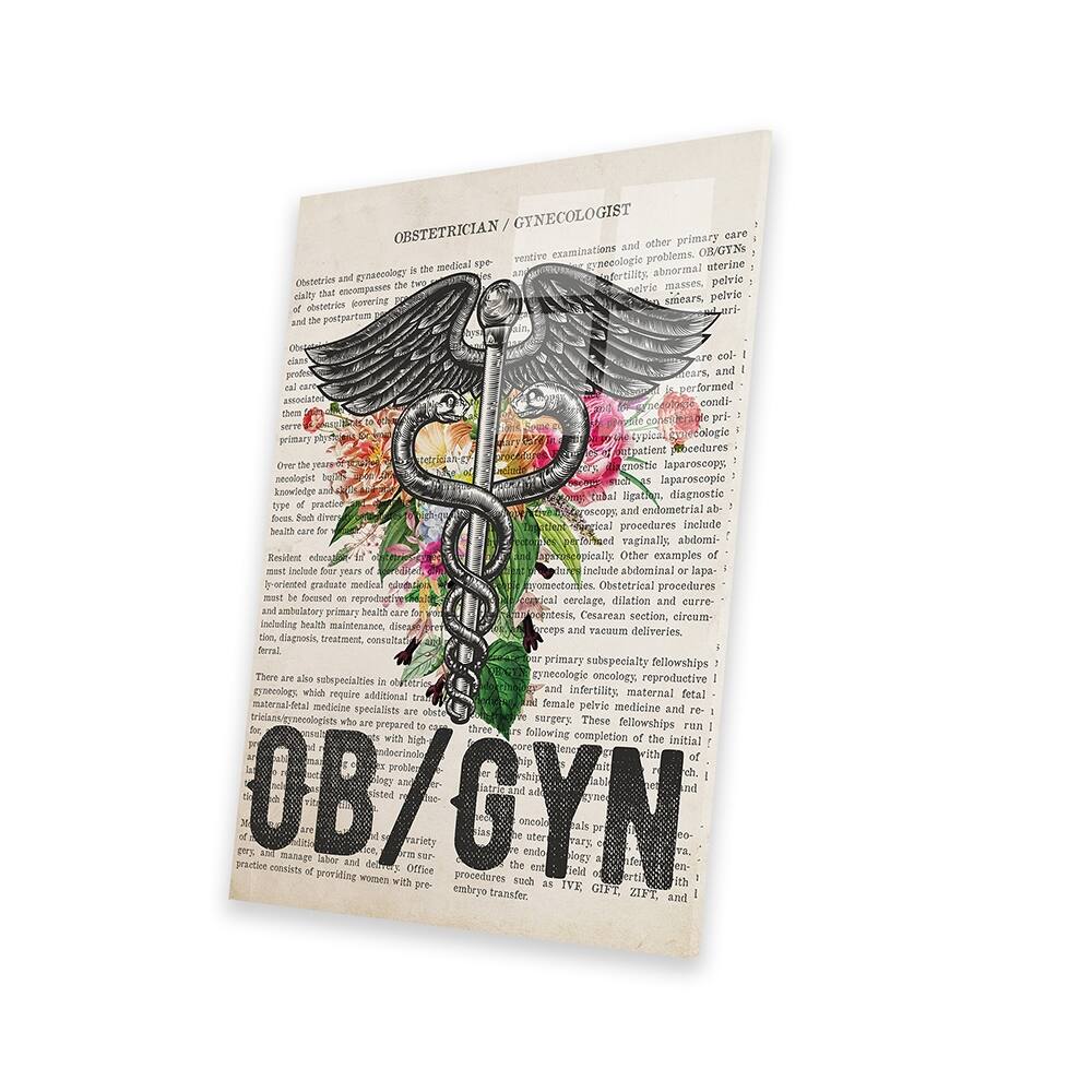 OB/GYN, ObstetricianGynecologist With Flowers Print On Acrylic Glass
