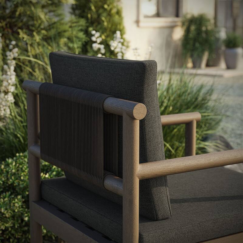 Eleni Outdoor Patio Teak Wood Rope Dining Chair