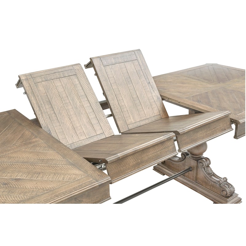 Magnussen Home Marisol Fawn Extendable Trestle Dining Table - 41''W x 81''D x 30.5''H