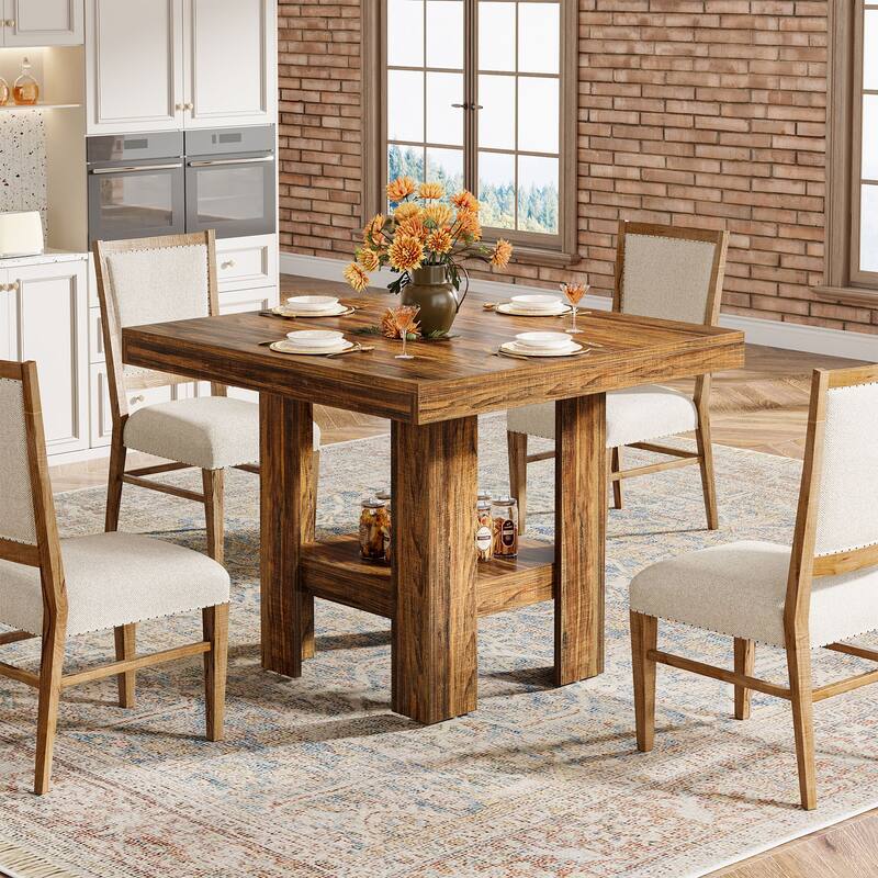 Small Dining Kitchen Table with Shelf Storage